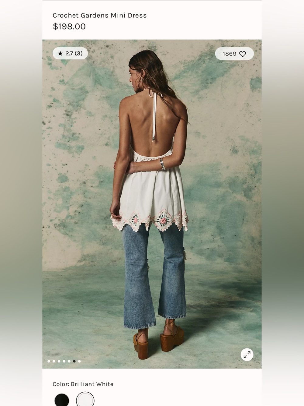 NWOT! Free People Crochet Gardens Mini Dress - Retail $198.00 - Picture 6 of 9